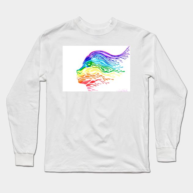 Rainbow face Long Sleeve T-Shirt by CORinAZONe